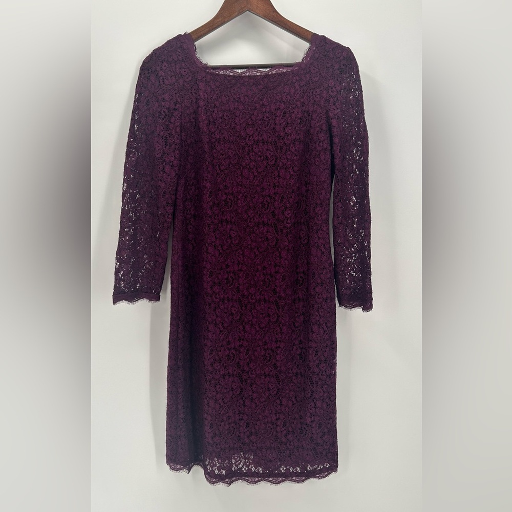Adrianna Papell Evening Dress, Burgundy Lace, size 8